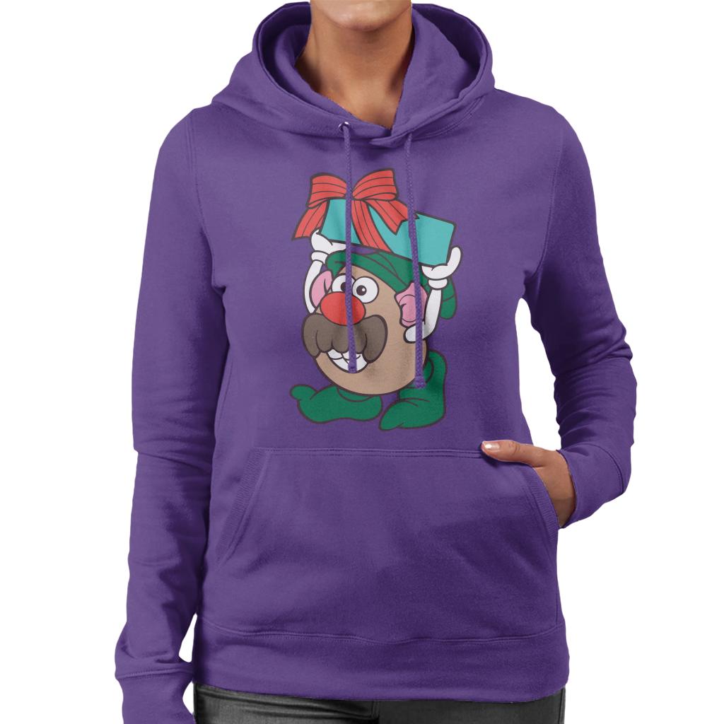 Mr Potato Head Christmas Festive Box Elf Costume Women's Hooded Sweatshirt-ALL + EVERY