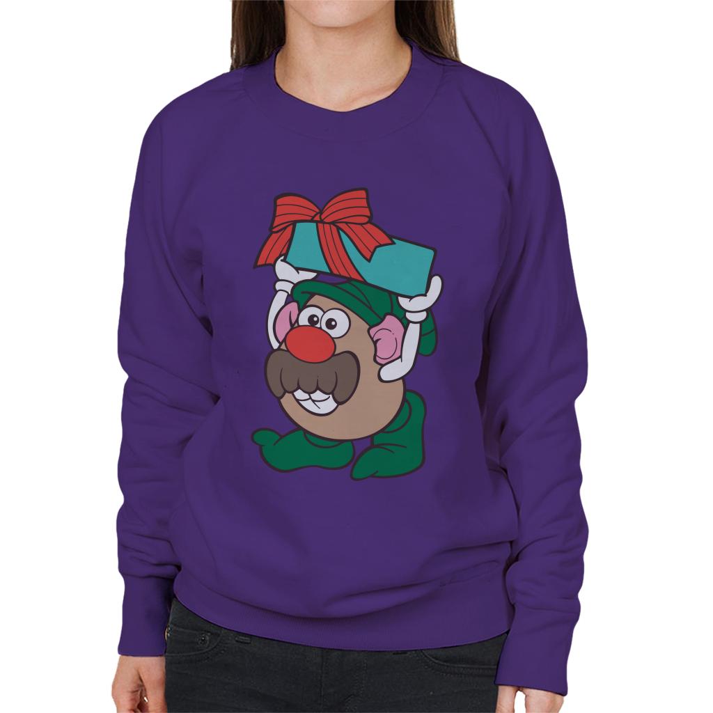 Mr Potato Head Christmas Festive Box Elf Costume Women's Sweatshirt-ALL + EVERY