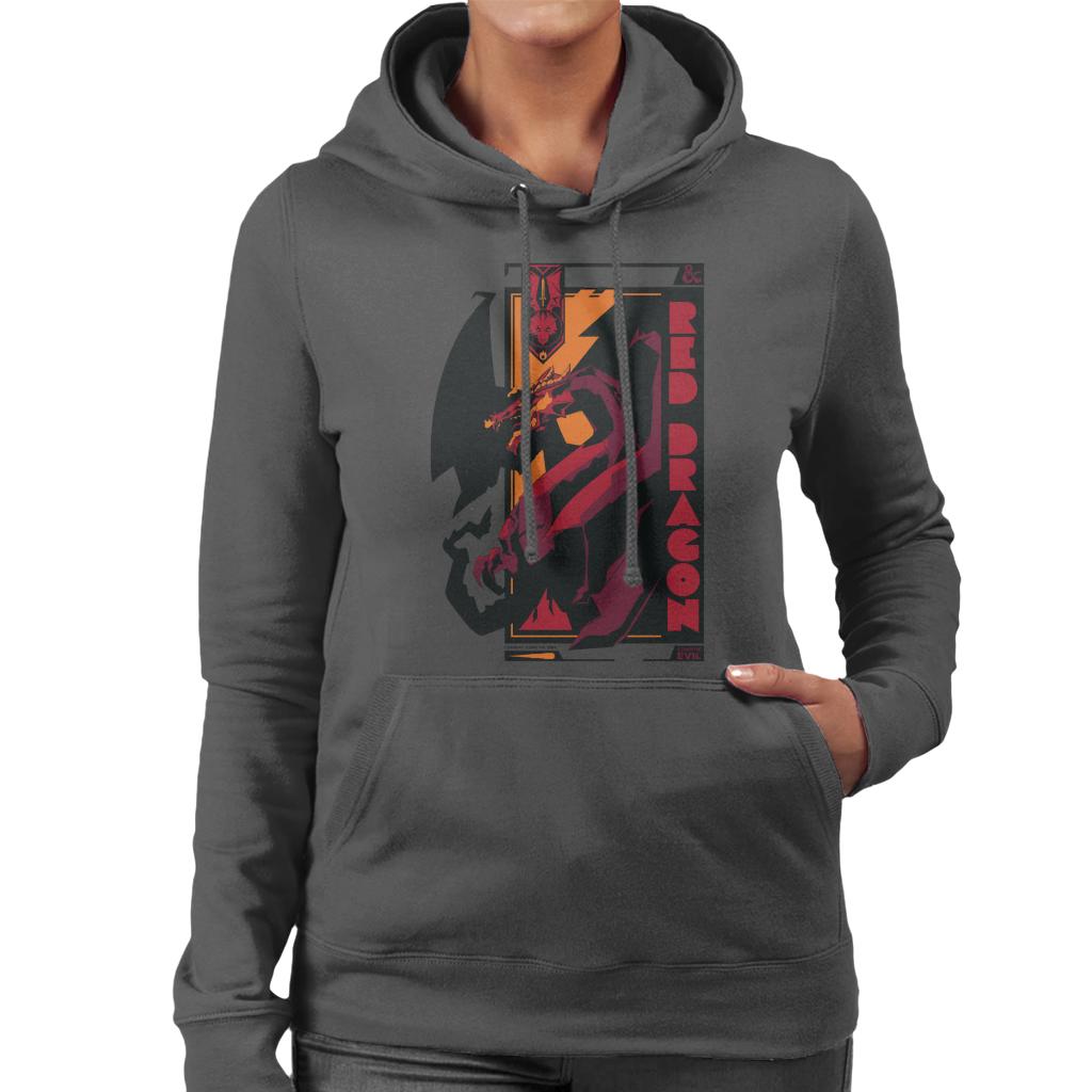 Dungeons & Dragons Red Dragon Badge Women's Hooded Sweatshirt-ALL + EVERY