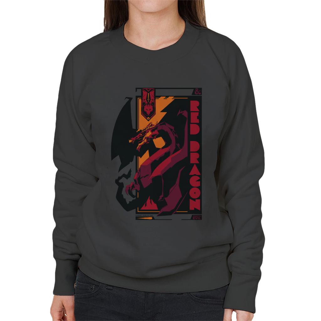 Dungeons & Dragons Red Dragon Badge Women's Sweatshirt-ALL + EVERY