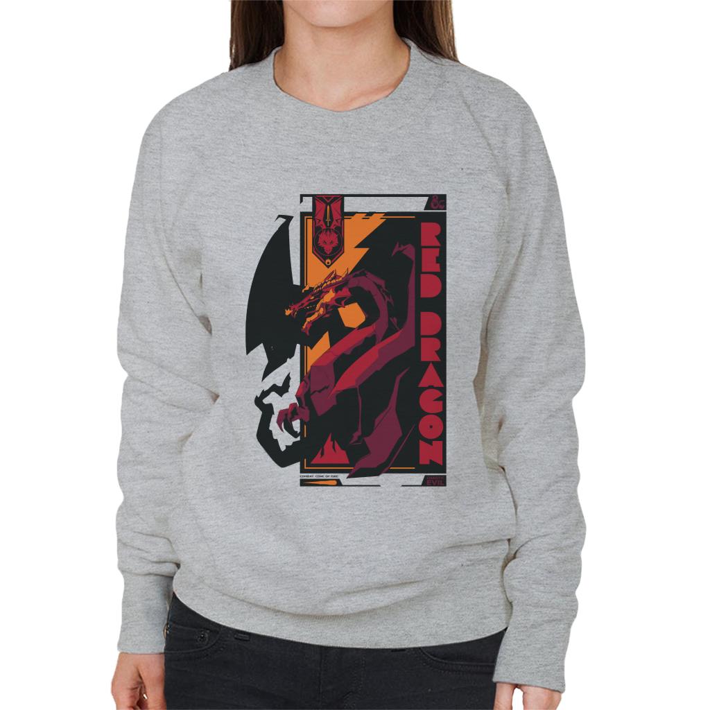 Dungeons & Dragons Red Dragon Badge Women's Sweatshirt-ALL + EVERY