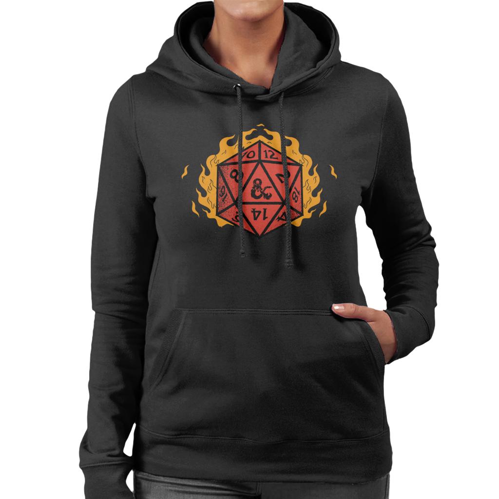 Dungeons & Dragons Fire Dice Women's Hooded Sweatshirt-ALL + EVERY