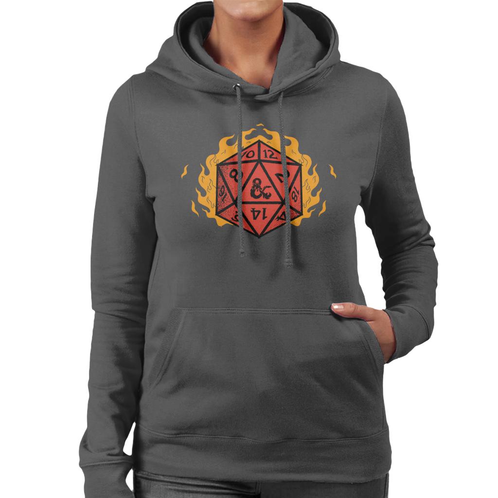 Dungeons & Dragons Fire Dice Women's Hooded Sweatshirt-ALL + EVERY