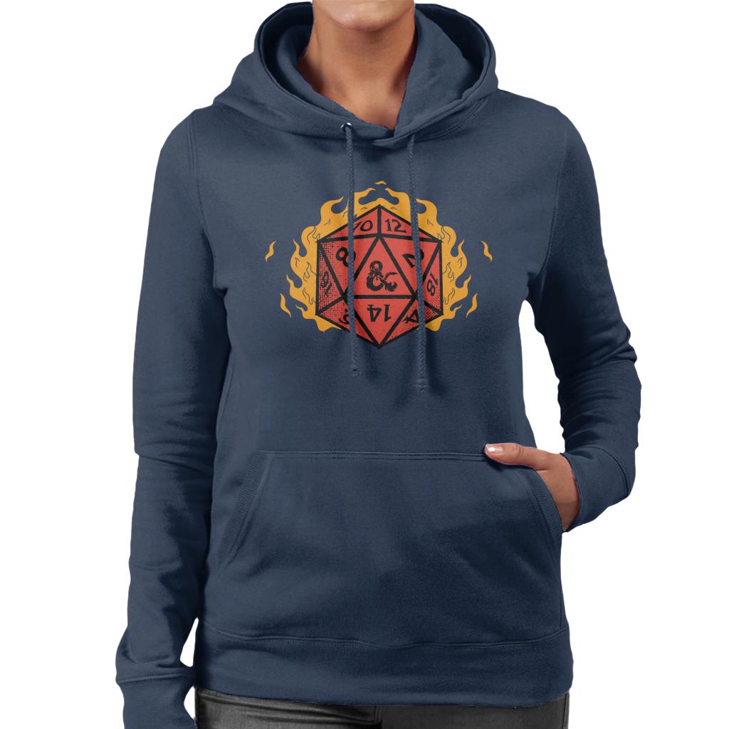 Dungeons & Dragons Fire Dice Women's Hooded Sweatshirt-ALL + EVERY