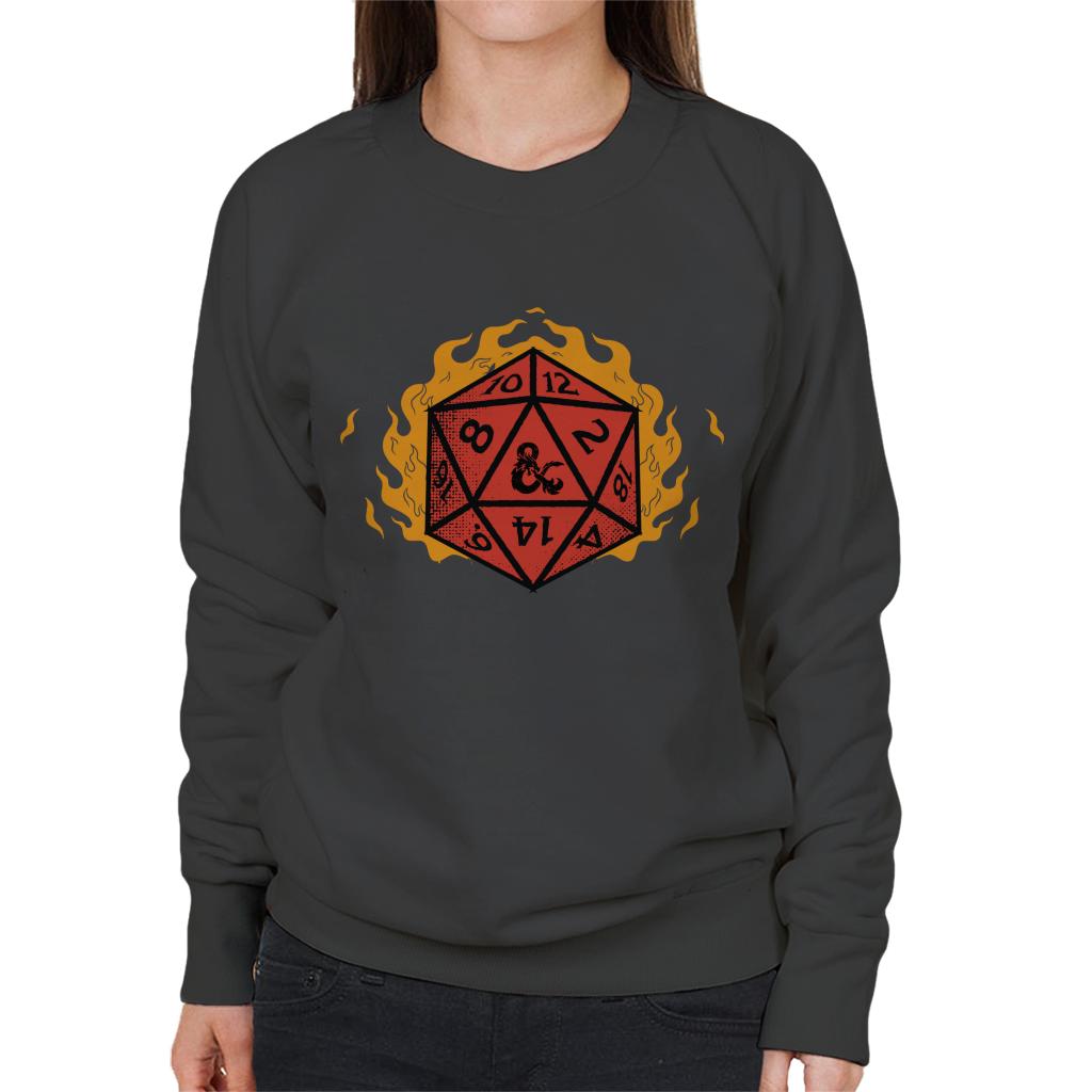 Dungeons & Dragons Fire Dice Women's Sweatshirt-ALL + EVERY