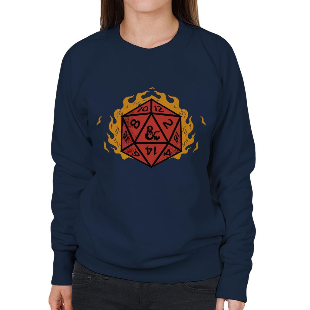 Dungeons & Dragons Fire Dice Women's Sweatshirt-ALL + EVERY