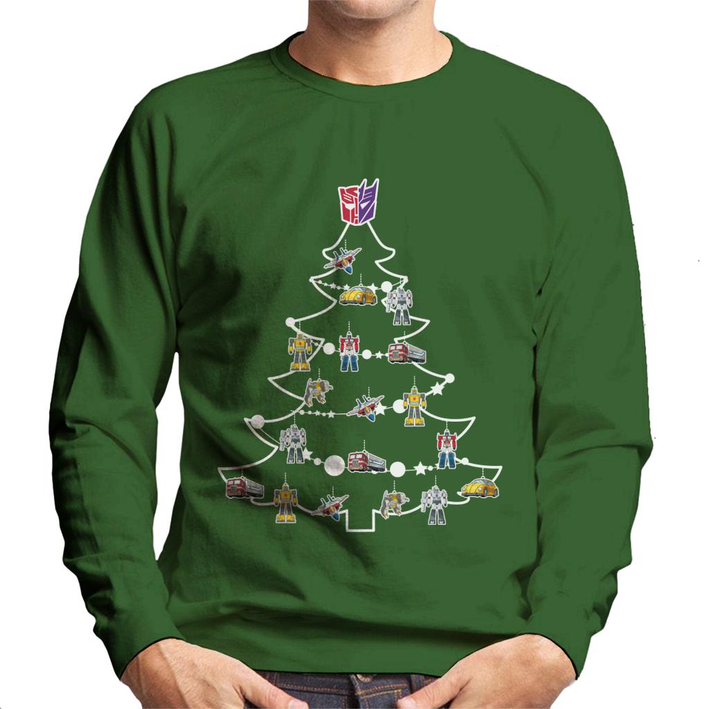 Transformers Christmas Tree Silhouette Men's Sweatshirt-ALL + EVERY