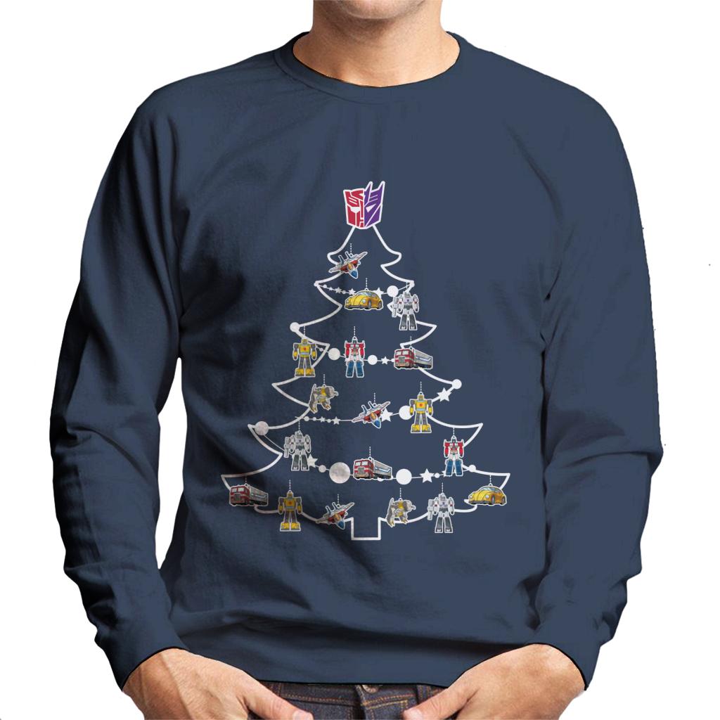 Transformers Christmas Tree Silhouette Men's Sweatshirt-ALL + EVERY