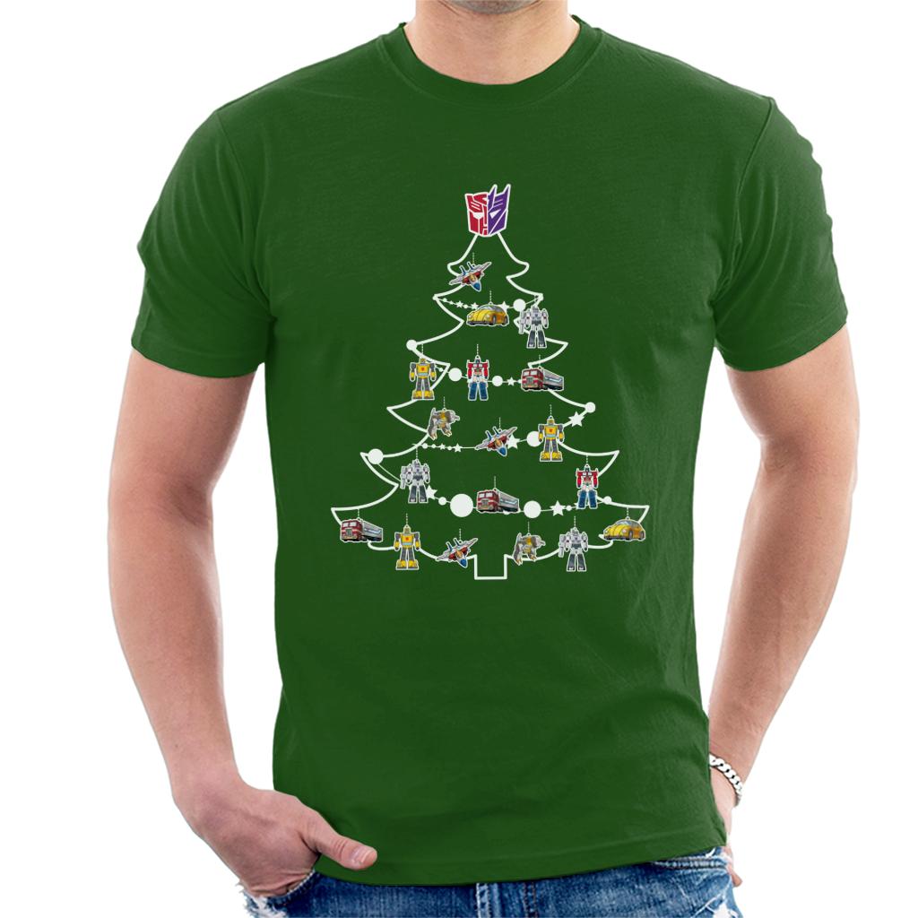 Transformers Christmas Tree Silhouette Men's T-Shirt-ALL + EVERY