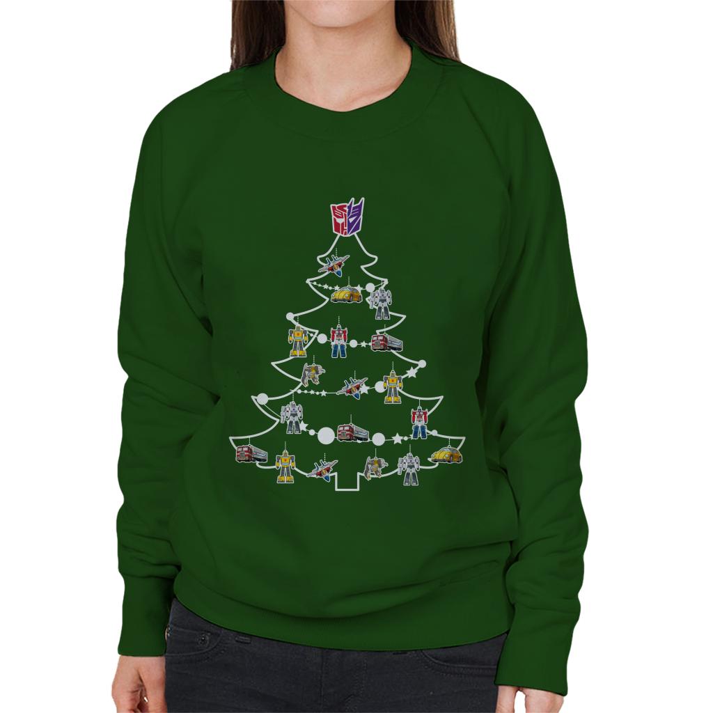 Transformers Christmas Tree Silhouette Women's Sweatshirt-ALL + EVERY