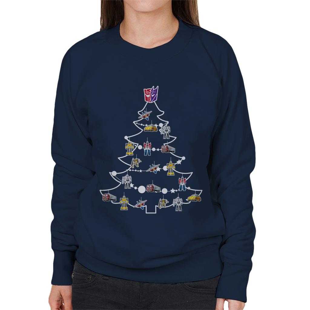 Transformers Christmas Tree Silhouette Women's Sweatshirt-ALL + EVERY