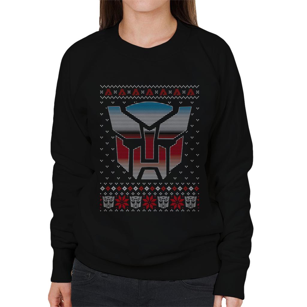 Transformers Christmas Autobot Symbol Women's Sweatshirt-ALL + EVERY