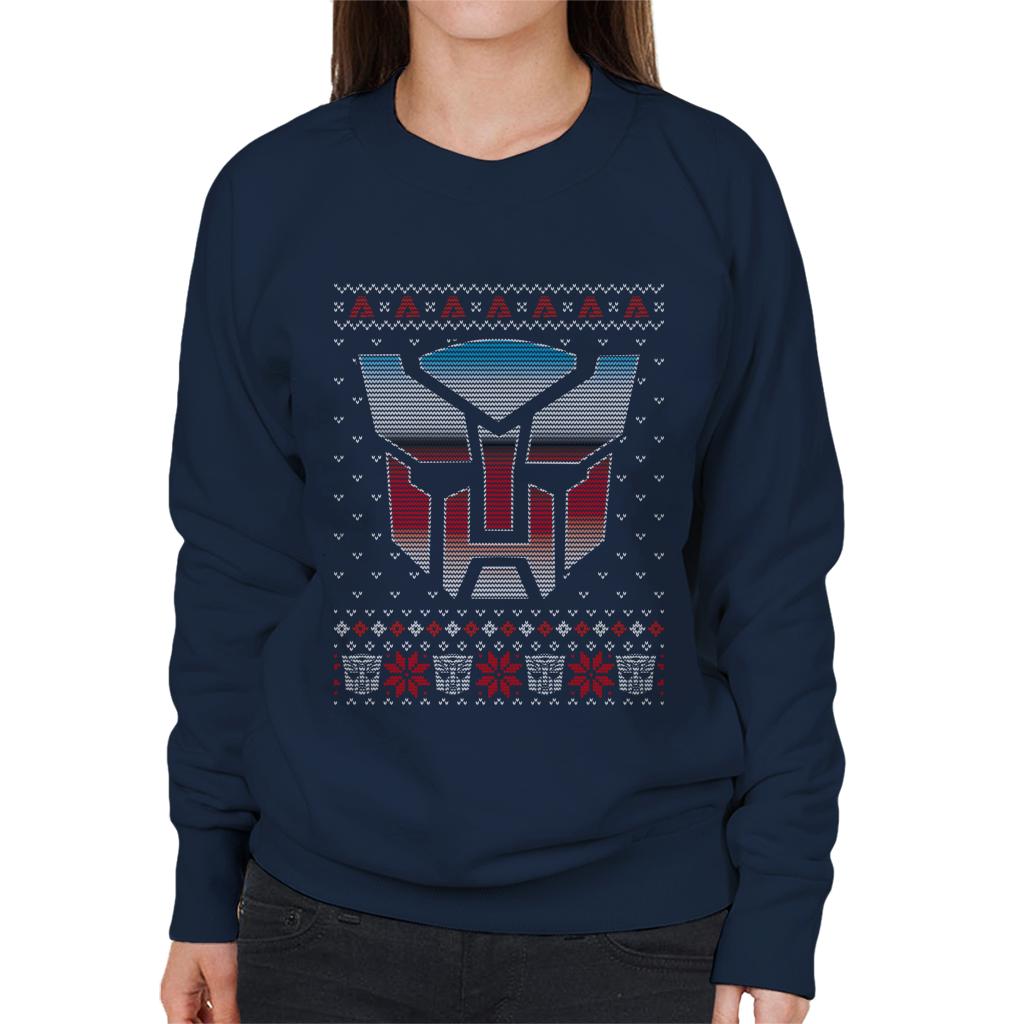 Transformers Christmas Autobot Symbol Women's Sweatshirt-ALL + EVERY