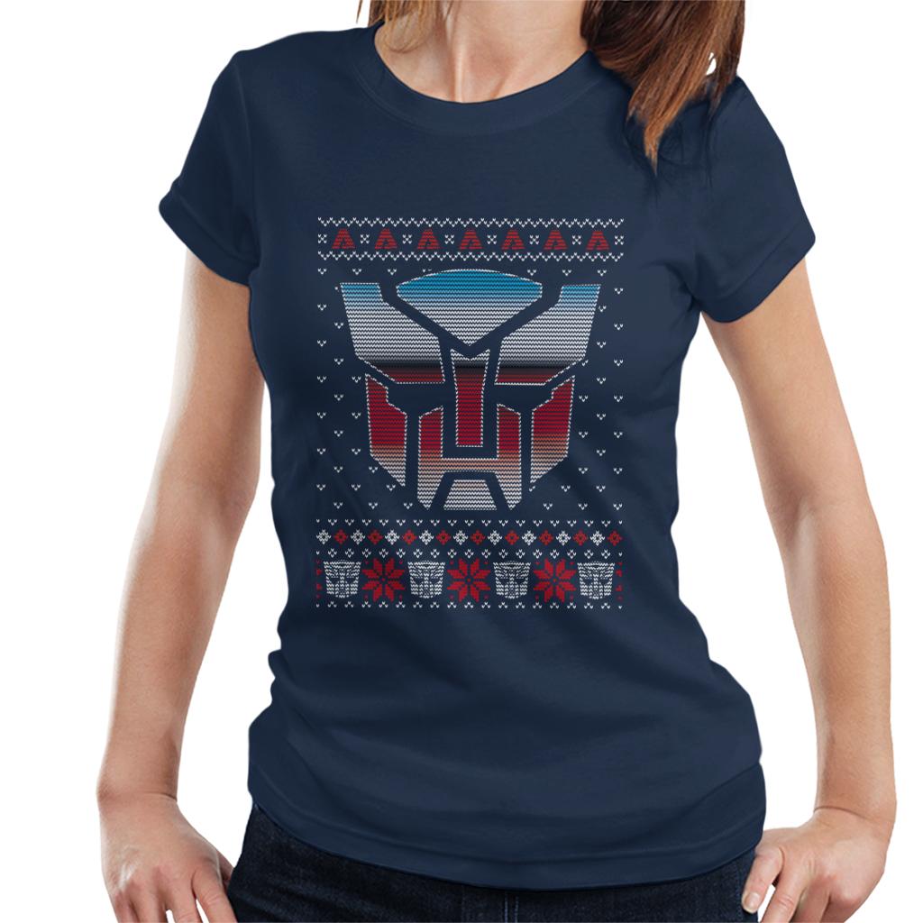 Transformers Christmas Autobot Symbol Women's T-Shirt-ALL + EVERY