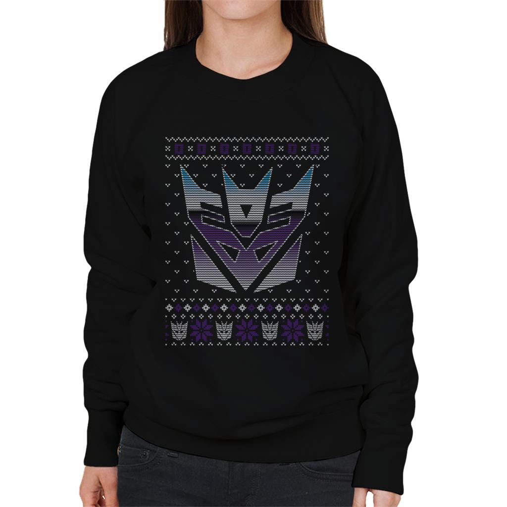 Transformers Christmas Decepticon Crest Women's Sweatshirt-ALL + EVERY