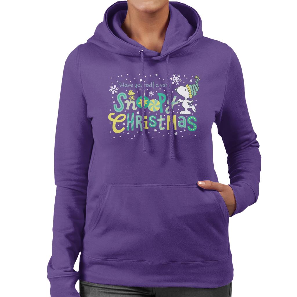 Peanuts Christmas Have Yourself A Very Snoopy Xmas Women's Hooded Sweatshirt-ALL + EVERY