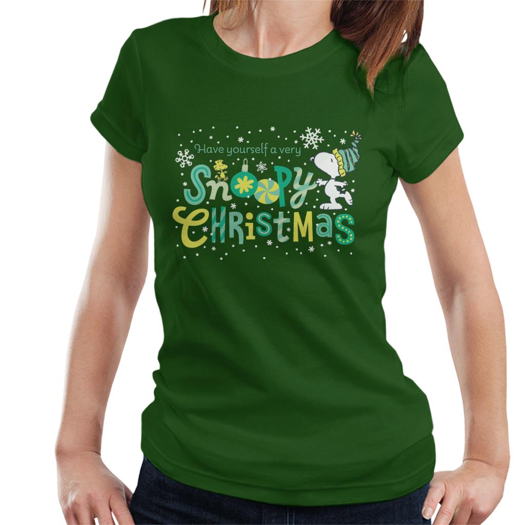 Peanuts Christmas Have Yourself A Very Snoopy Xmas Women's T-Shirt-ALL + EVERY