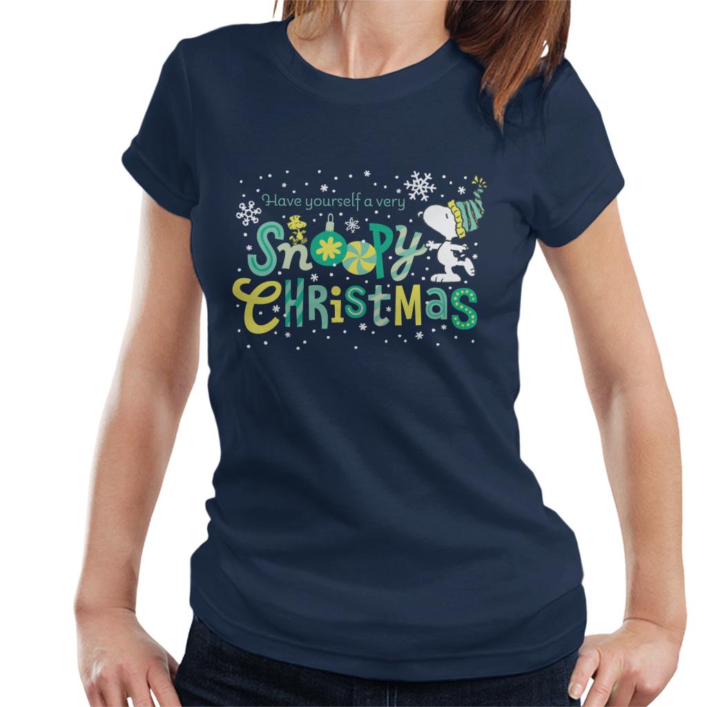 Peanuts Christmas Have Yourself A Very Snoopy Xmas Women's T-Shirt-ALL + EVERY