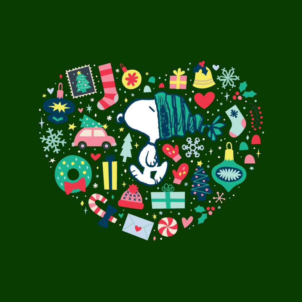 Peanuts Christmas Snoopy Xmas Love Heart Women's T-Shirt-ALL + EVERY