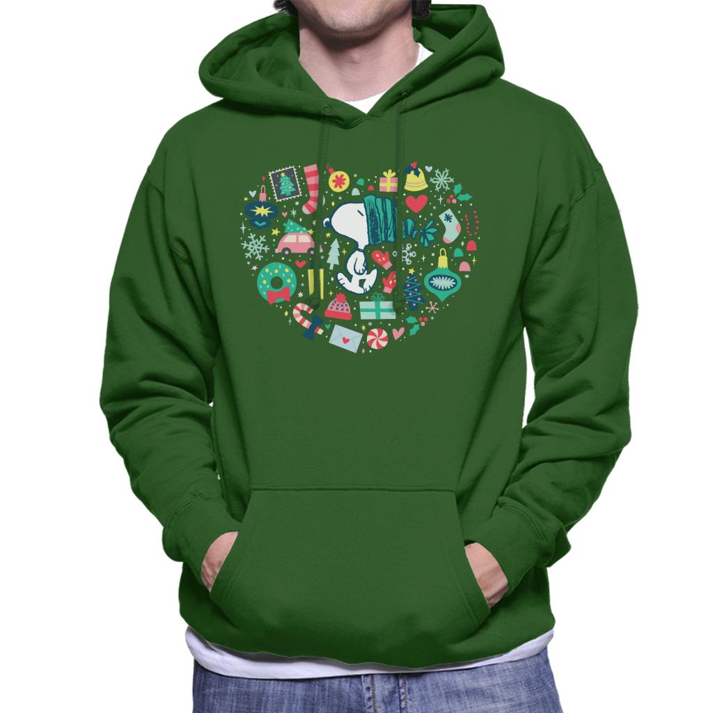 Peanuts Christmas Snoopy Xmas Love Heart Men's Hooded Sweatshirt-ALL + EVERY