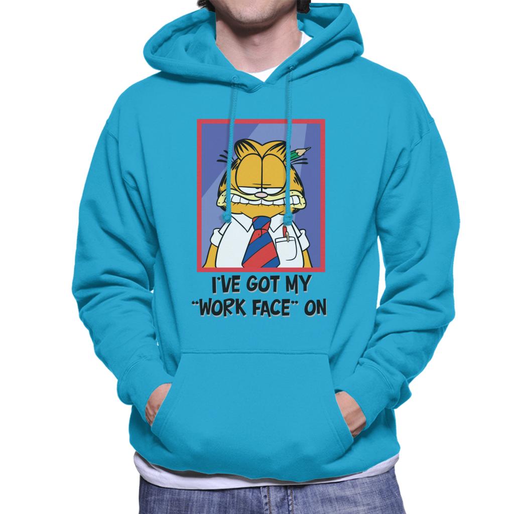 Garfield Got My Work Face On Men's Hooded Sweatshirt-ALL + EVERY