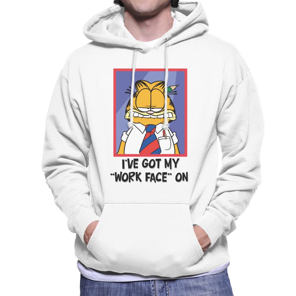 Garfield Got My Work Face On Men's Hooded Sweatshirt-ALL + EVERY