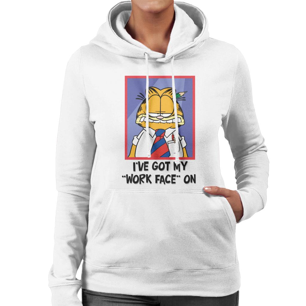 Garfield Got My Work Face On Women's Hooded Sweatshirt-ALL + EVERY
