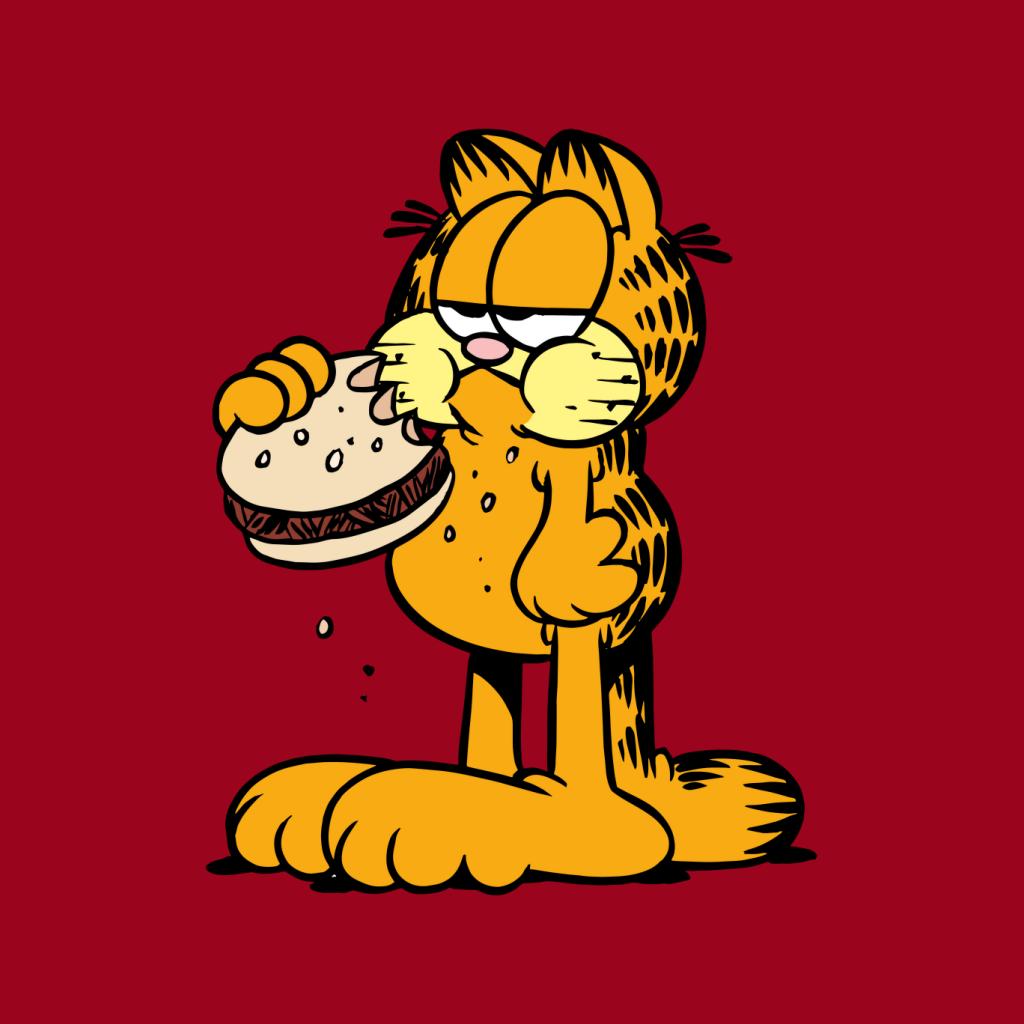 Garfield Eating Burger Men's T-Shirt-ALL + EVERY