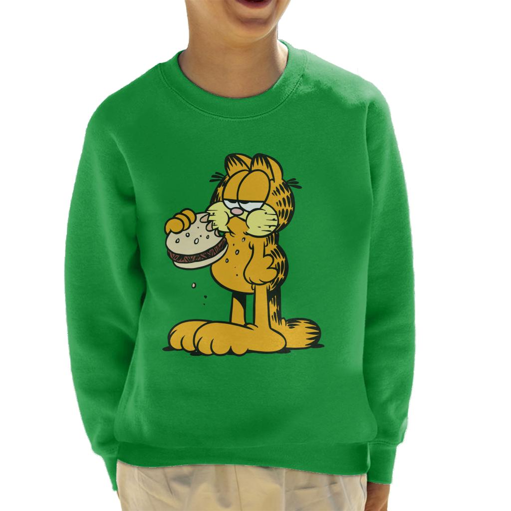 Garfield Eating Burger Kid's Sweatshirt-ALL + EVERY