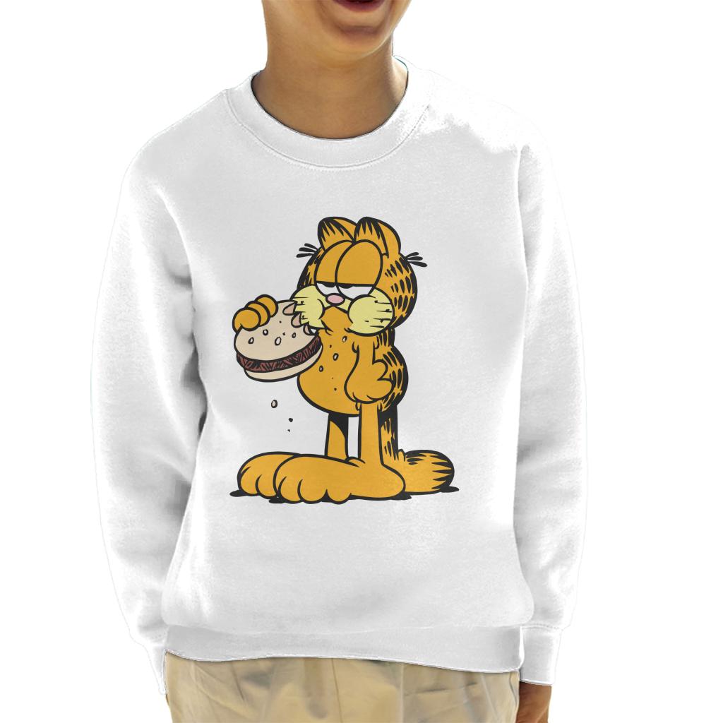 Garfield Eating Burger Kid's Sweatshirt-ALL + EVERY