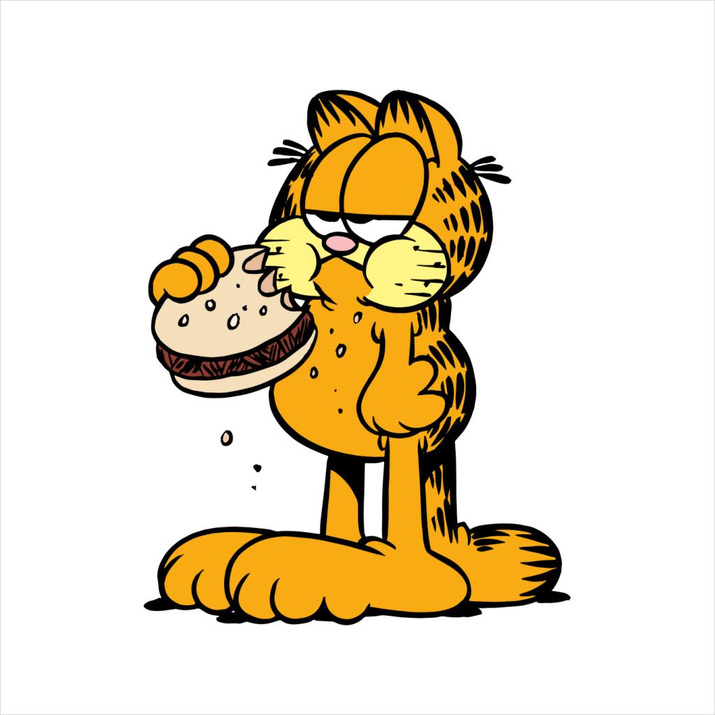 Garfield Eating Burger Men's T-Shirt-ALL + EVERY