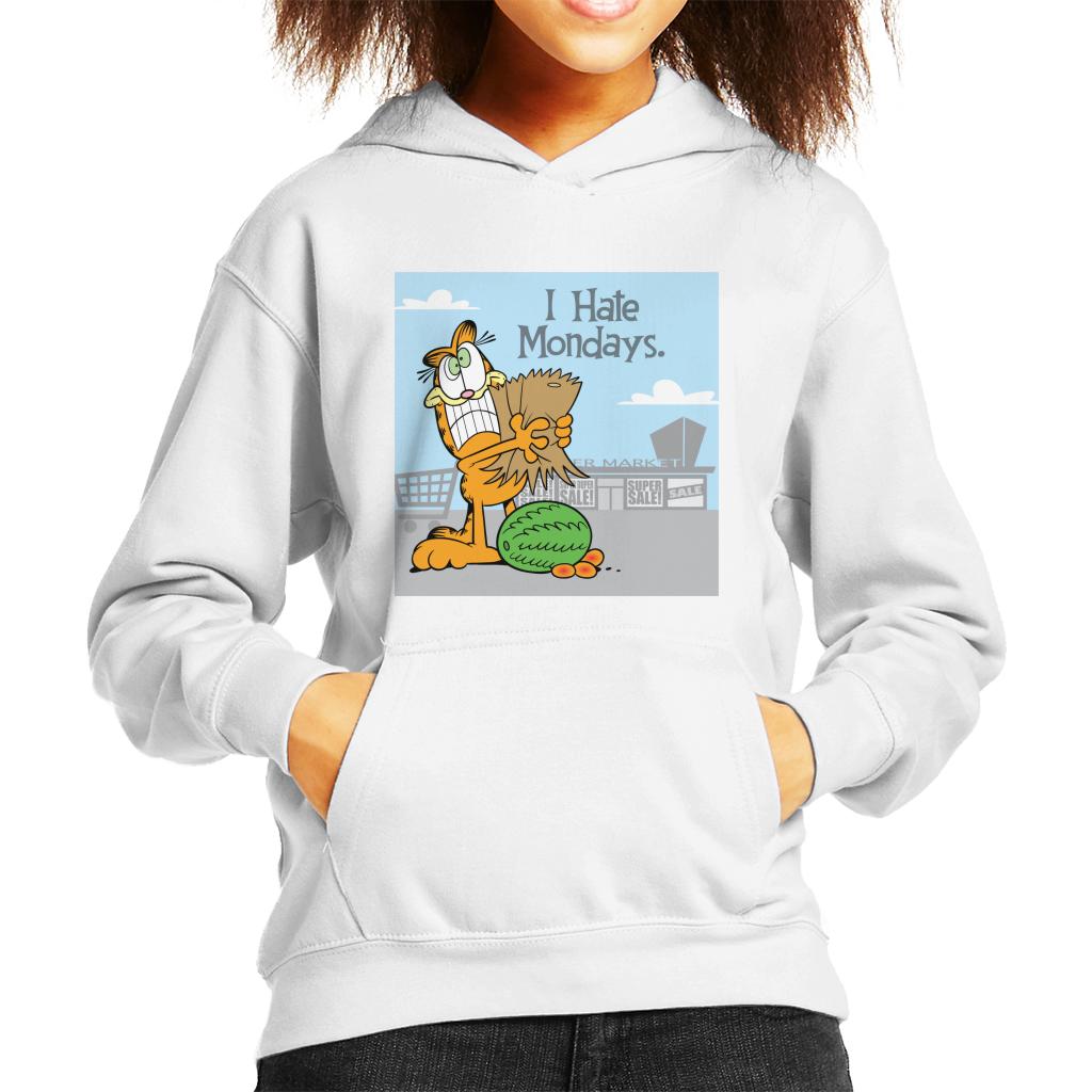 Garfield Grocery Shopping Hate Mondays Kid's Hooded Sweatshirt-ALL + EVERY