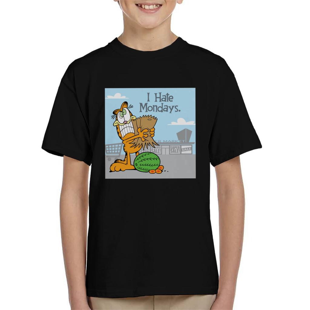 Garfield Grocery Shopping Hate Mondays Kid's T-Shirt-ALL + EVERY