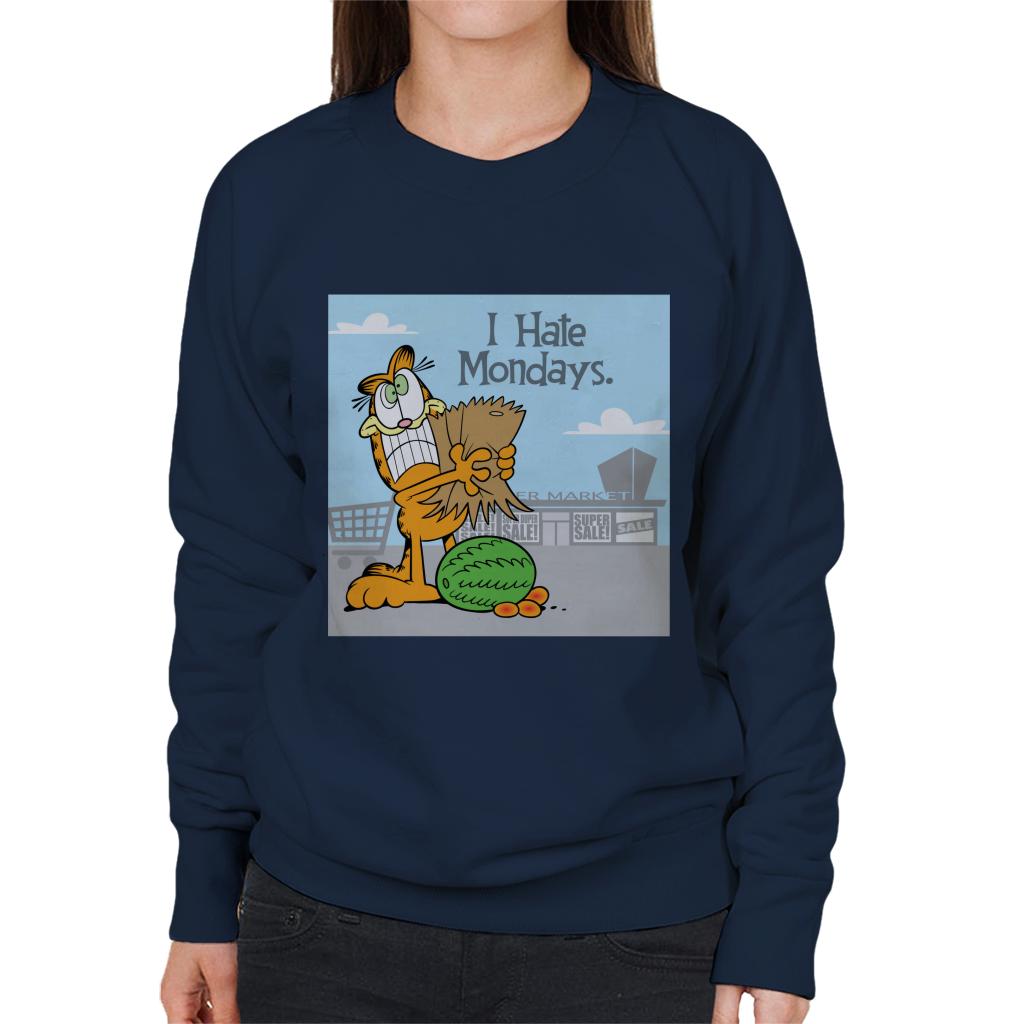 Garfield Grocery Shopping Hate Mondays Women's Sweatshirt-ALL + EVERY