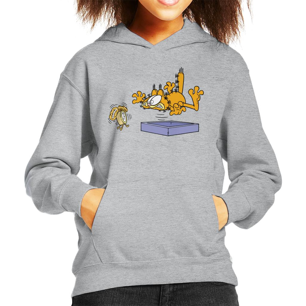 Garfield Alarm Clock Wake Up Kid's Hooded Sweatshirt-ALL + EVERY