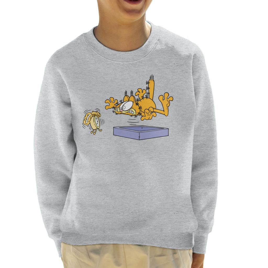 Garfield Alarm Clock Wake Up Kid's Sweatshirt-ALL + EVERY