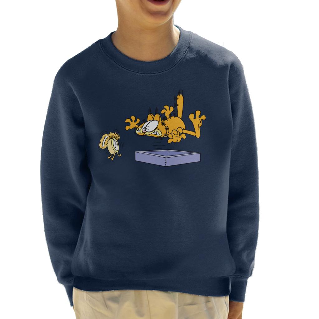 Garfield Alarm Clock Wake Up Kid's Sweatshirt-ALL + EVERY