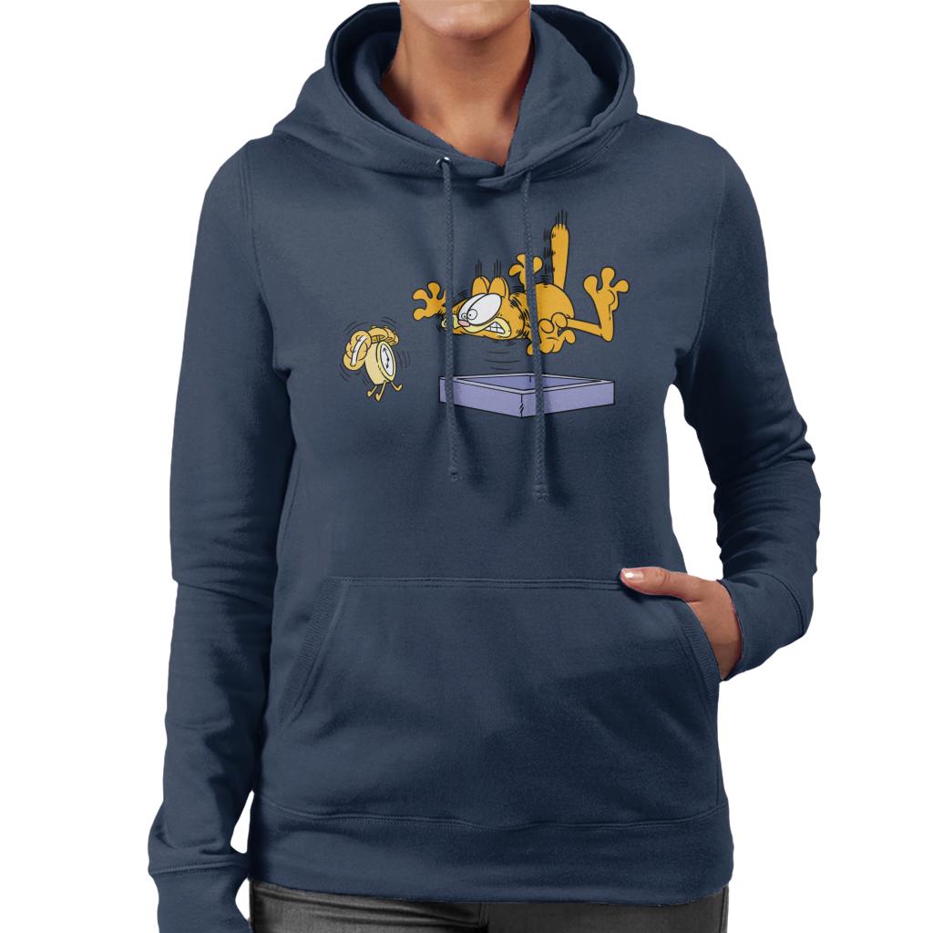 Garfield Alarm Clock Wake Up Women's Hooded Sweatshirt-ALL + EVERY