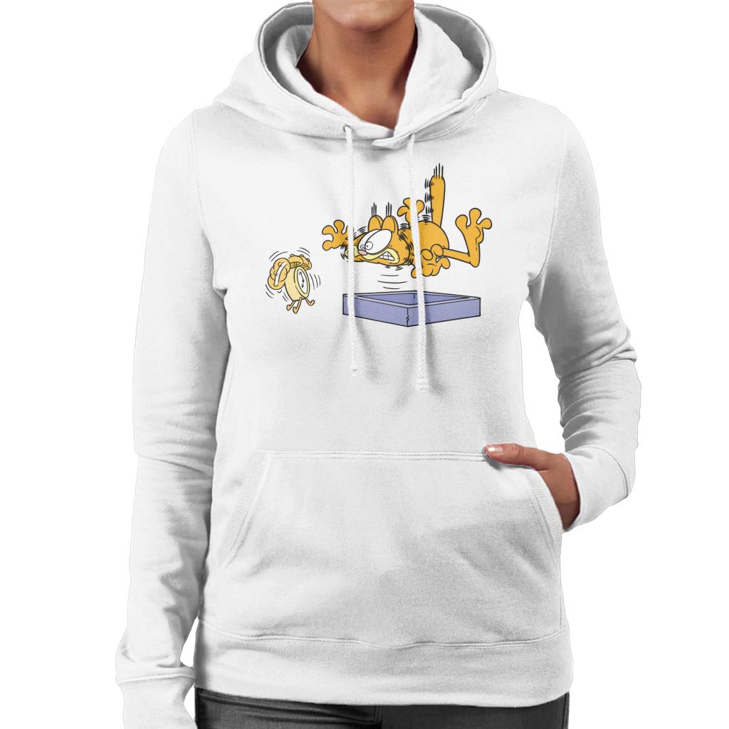 Garfield Alarm Clock Wake Up Women's Hooded Sweatshirt-ALL + EVERY