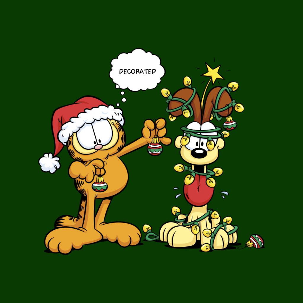 Garfield Christmas Odie Decorated Men's T-Shirt-ALL + EVERY