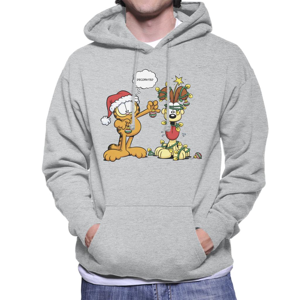 Garfield Christmas Odie Decorated Men's Hooded Sweatshirt-ALL + EVERY