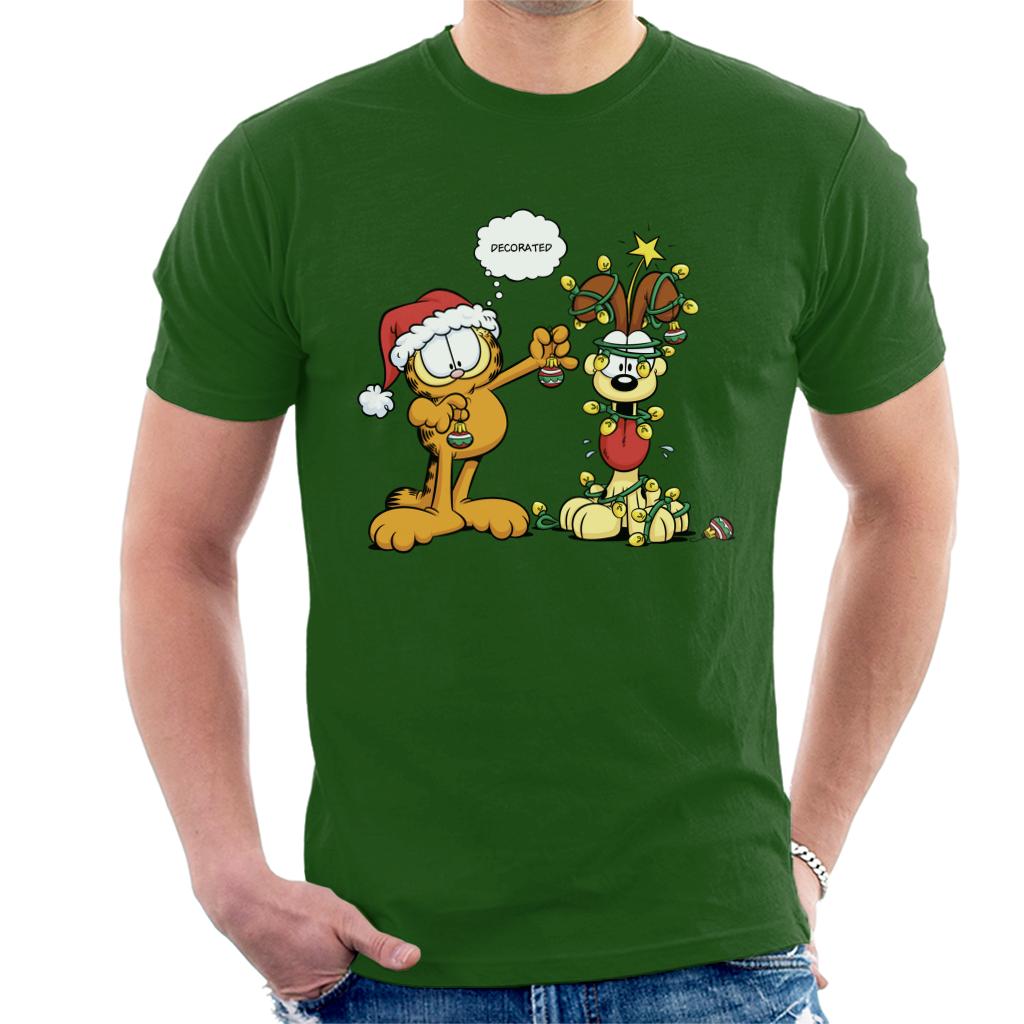 Garfield Christmas Odie Decorated Men's T-Shirt-ALL + EVERY