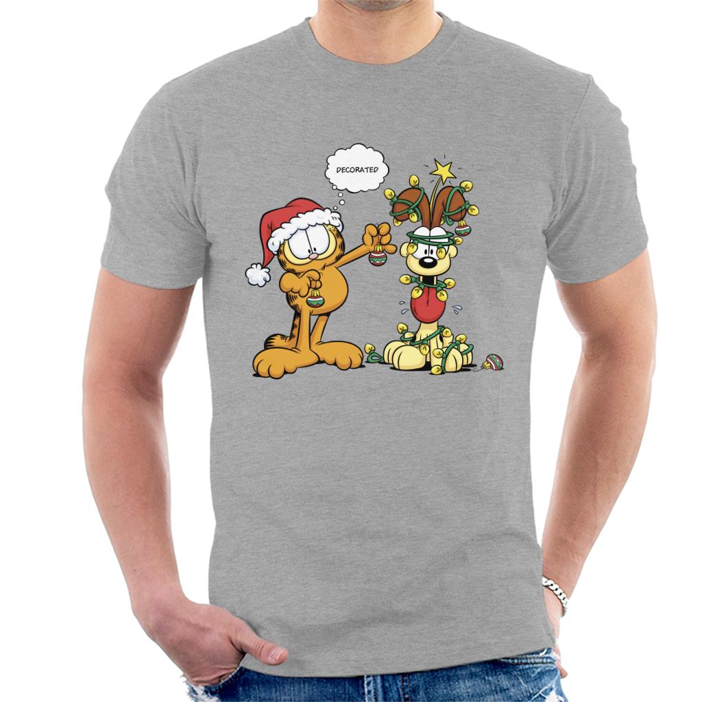 Garfield Christmas Odie Decorated Men's T-Shirt-ALL + EVERY