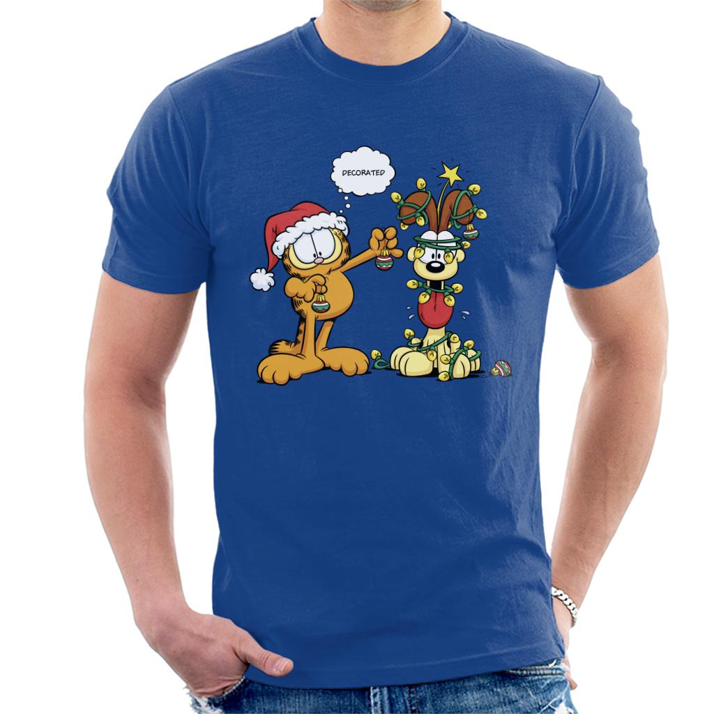 Garfield Christmas Odie Decorated Men's T-Shirt-ALL + EVERY