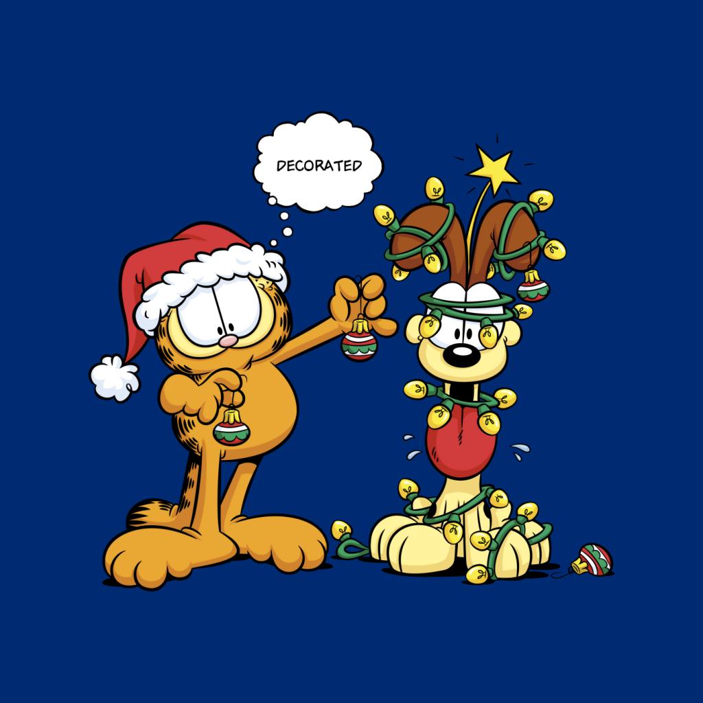 Garfield Christmas Odie Decorated Women's T-Shirt-ALL + EVERY