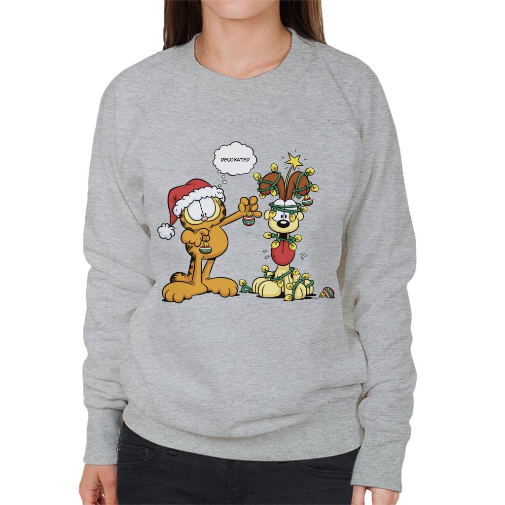 Garfield Christmas Odie Decorated Women's Sweatshirt-ALL + EVERY