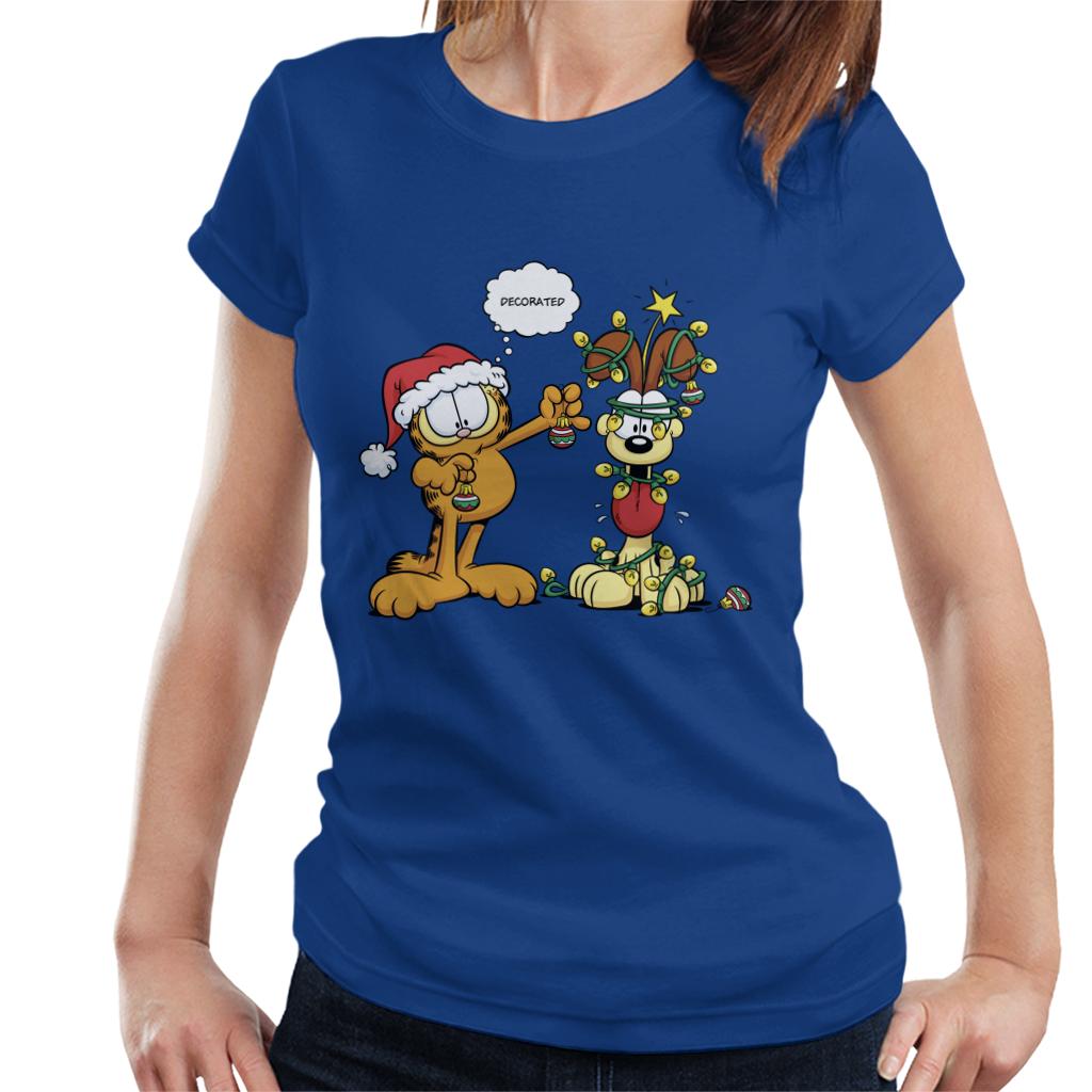 Garfield Christmas Odie Decorated Women's T-Shirt-ALL + EVERY