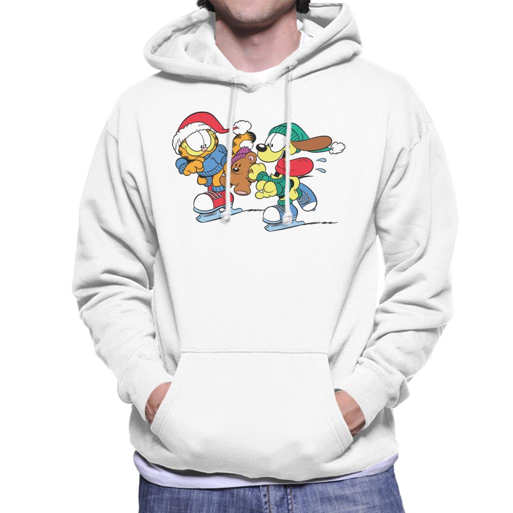 Garfield And Odie Christmas Ice Skating Men's Hooded Sweatshirt-ALL + EVERY