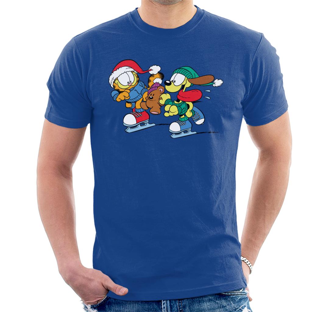 Garfield And Odie Christmas Ice Skating Men's T-Shirt-ALL + EVERY