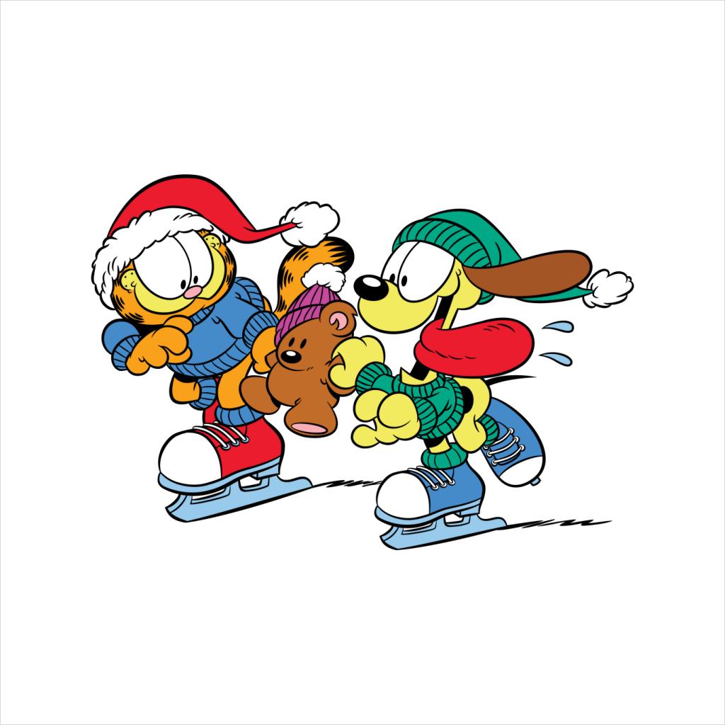 Garfield And Odie Christmas Ice Skating Men's T-Shirt-ALL + EVERY